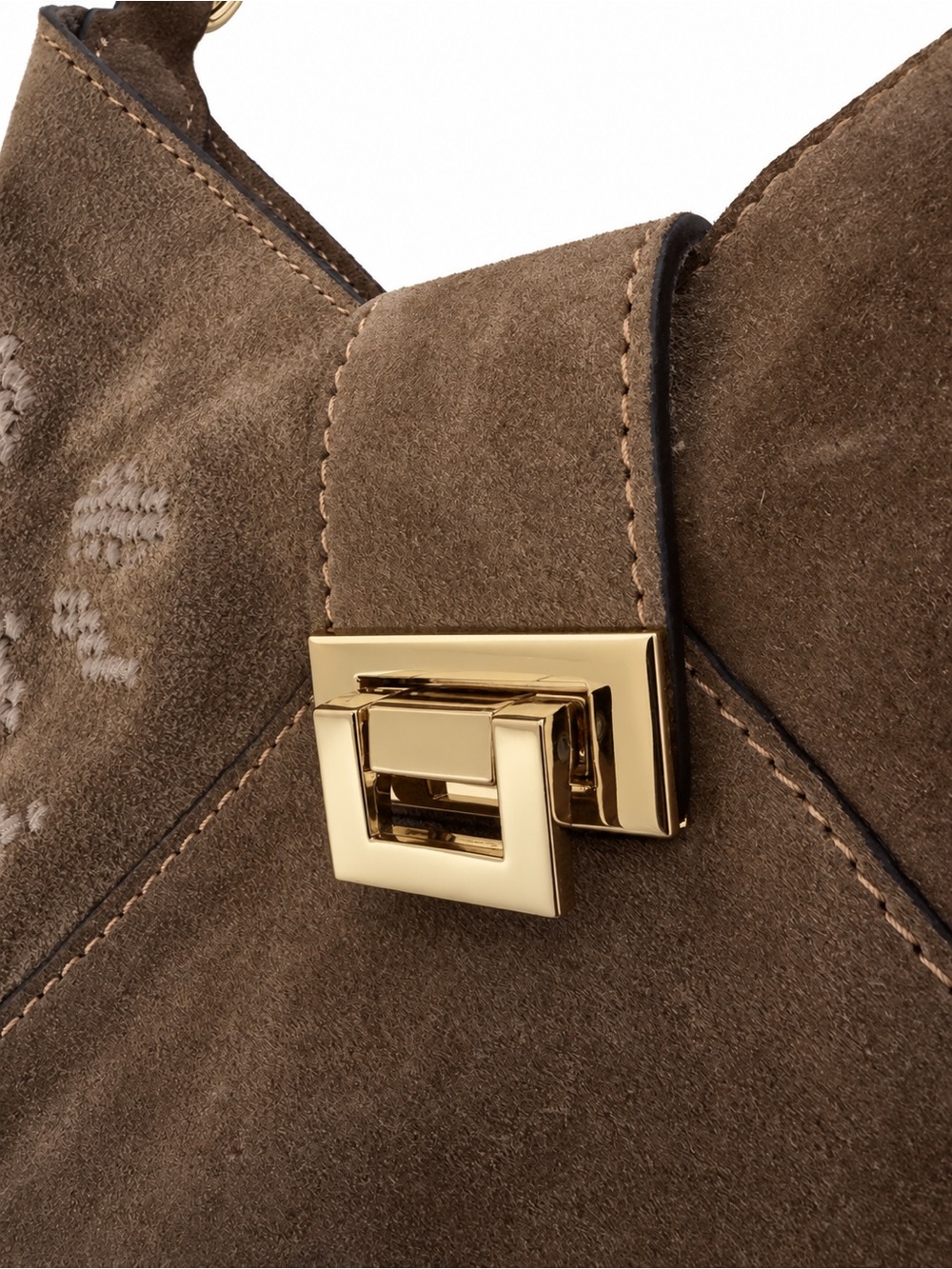 Divina Firenze Honey Suede Embroidered Mini Hobo Bag Made in Italy OS NWOT - Picture 5 of 15